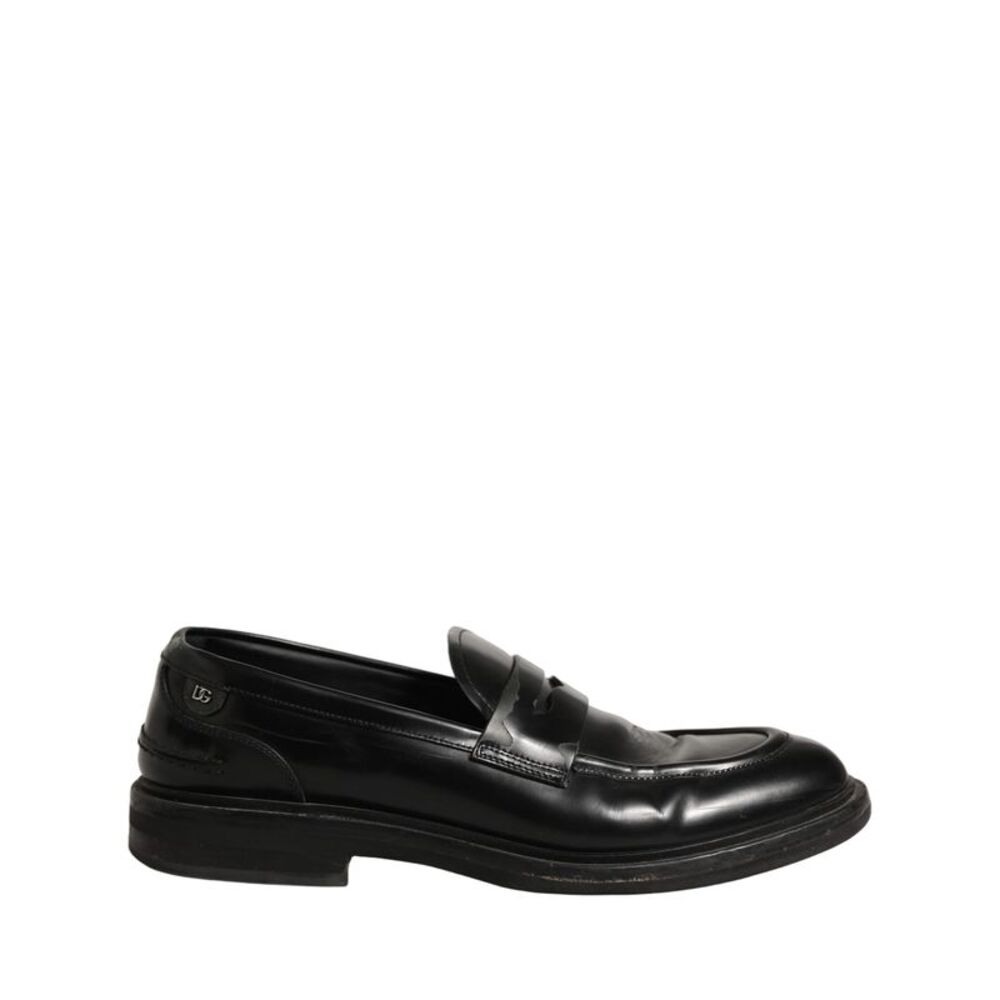 Dolce & Gabbana Black Brushed Calf Leather Loafers Men's Shoes